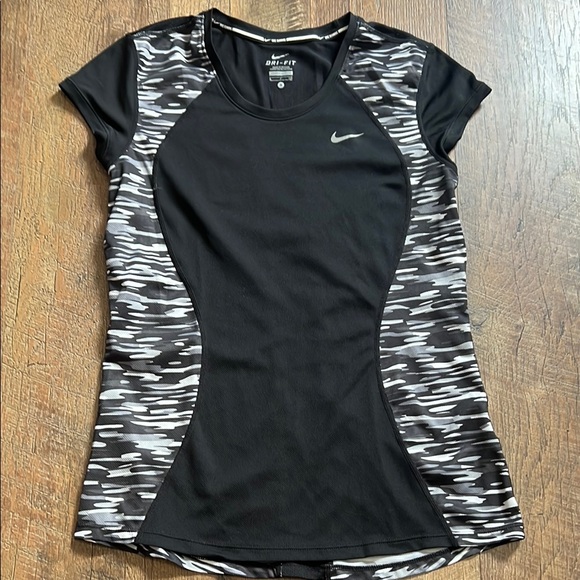 Nike Tops - Nike Women's Black and Gray Dri-FIT Top